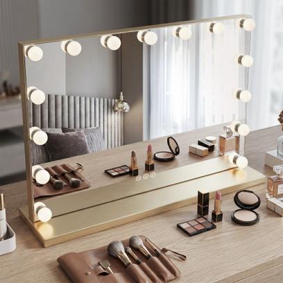 LED Spiegel HOLLYWOOD L.Gold 80x60