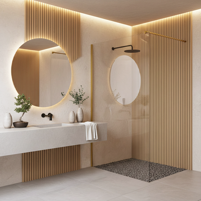 Душова стінка Rea Flexi Transparent / Brush Gold 120