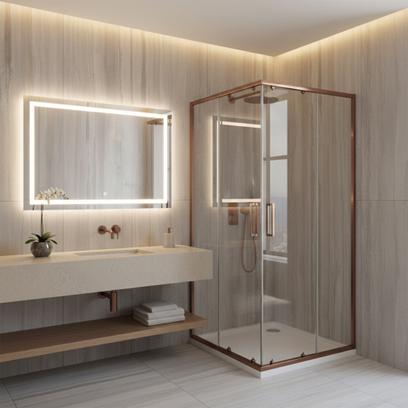 Duschkabine Rea City 90x90 Brush Copper
