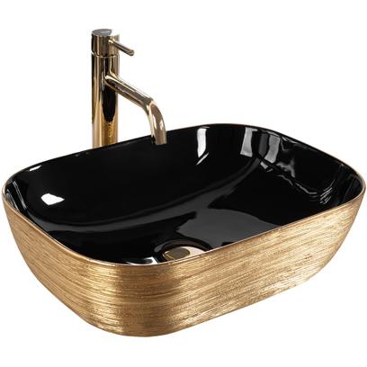 Countertop washbasin Rea Belinda BLACK  BRUSH GOLD