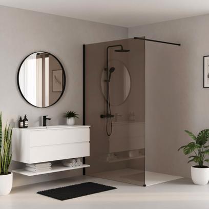 Tuš zaslon Rea Flexi Brown / Black 110