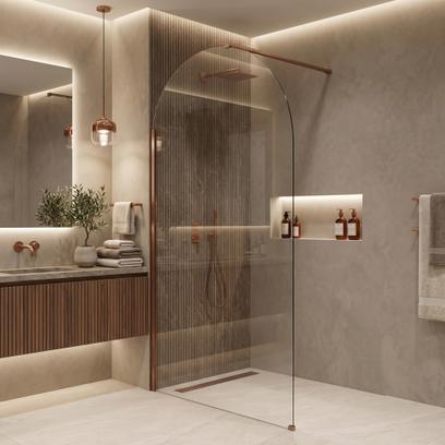 Pared de la ducha Rea Heaven Brush Copper 90
