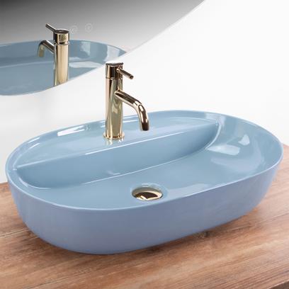 Umywalka REA Aura 61 L.Blue Shiny