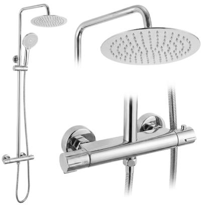 Shower set without spout with thermostat Rea Lungo Chrome