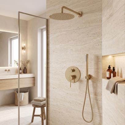Shower system REA Lungo Gold Matt + BOX