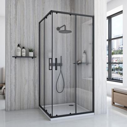 Καμπίνα ντους Rea City 90x90 Μαύρη