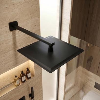 Square shower arm REA JS-9022B 40cm Black