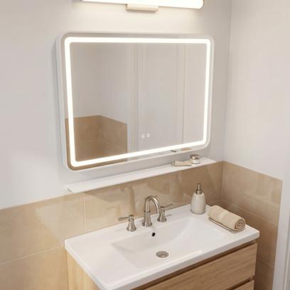 LED wandspiegel met plank 80x60 cm L-8060