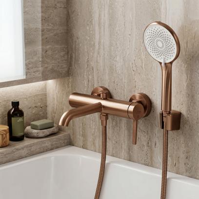 Harjattu kylpyammehana REA Rivo Brush Copper