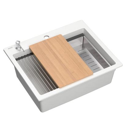 Granitspülbecken KURT 110 WORKSTATION White