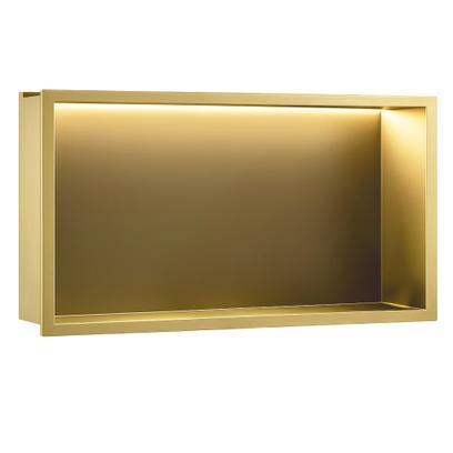Вграден рафт за баня  LED 30x60 brush gold