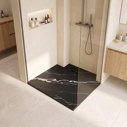 Душевой поддон Bazalt CARRARA BLACK 90x90
