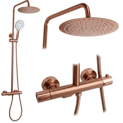 Thermostatic shower system Rea Drop Brush Copper