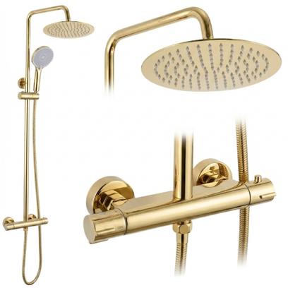 Shower set without spout with thermostat Rea Lungo Gold
