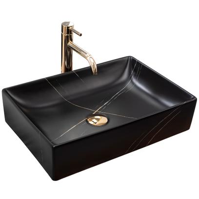 Umywalka nablatowa REA Inga Black Marble Mat