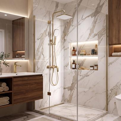Комплект за душ PREMIUM Rea Como M1 Brush Gold