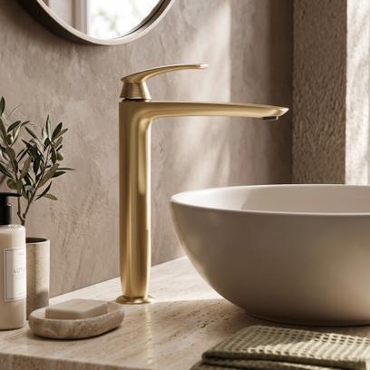 Maišytuvas praustuvui PREMIUM Rea Como Brush Gold High