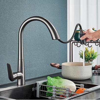 REA Ross virtuvės maišytuvas BRUSHED NICKEL INOX