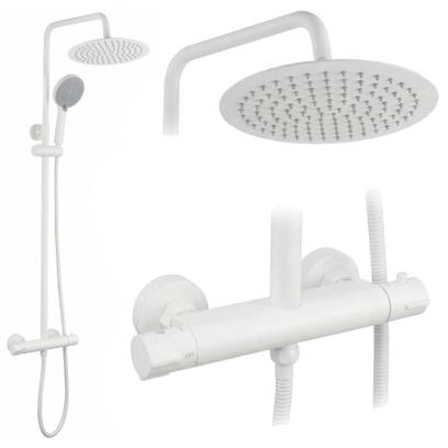 Duschset ohne Auslauf mit Thermostat Rea Lungo White