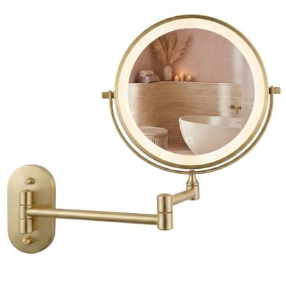 Mirror LED Glow Brush Gold