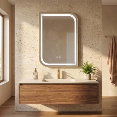 LED Spiegel ZONE 80X60 GOLD BRUSH