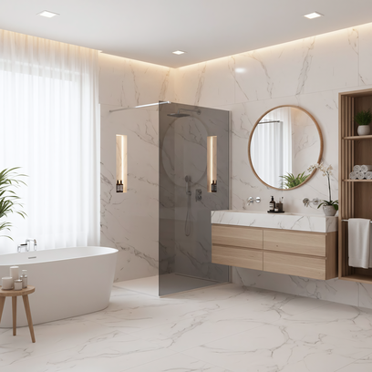 Pared de la ducha Rea Flexi Grey / Chrome 110