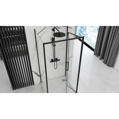 Επιτοίχια καμπίνα ντους Rapid Fold Black