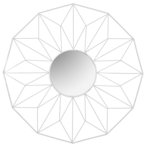 Lustro geometryczne 12-kątne białe 58 cm