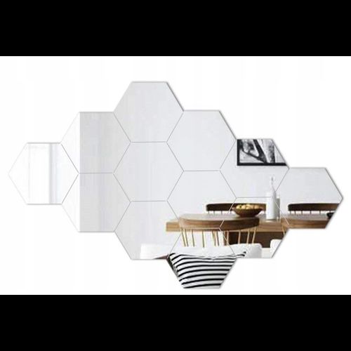 Lustro dekoracyjne Hexagon sześciokąt komp 8 szt